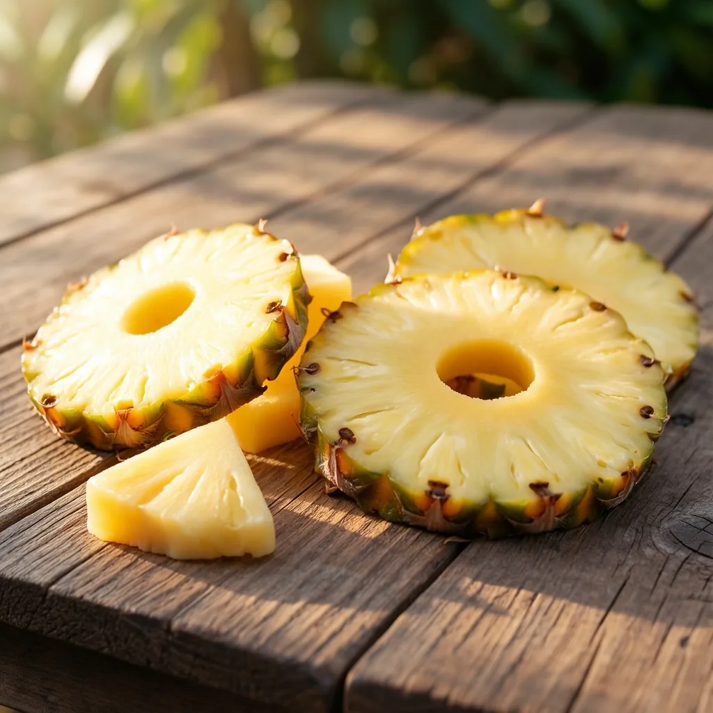 Trozos de piña fresca